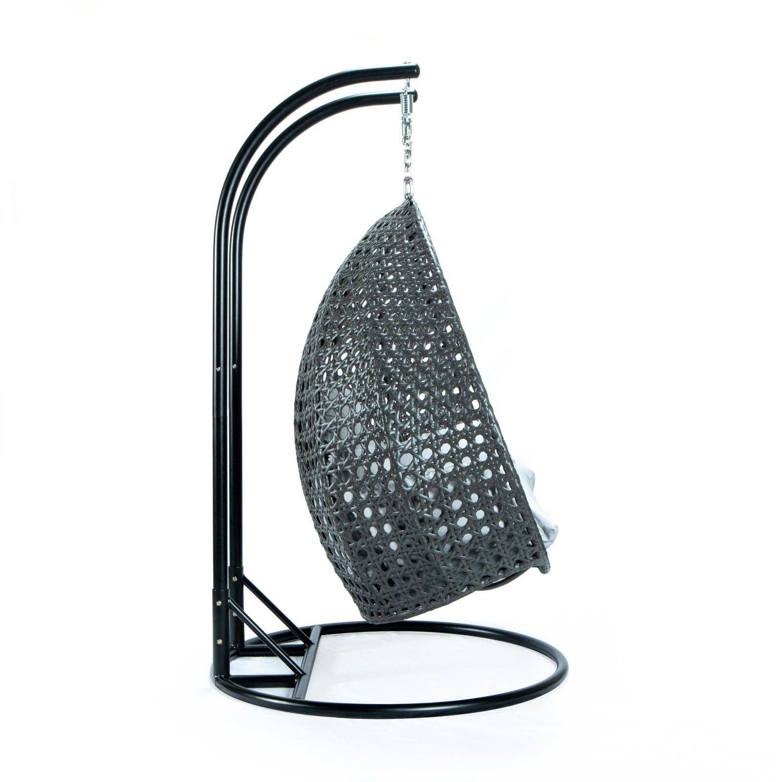 LeisureMod - Wholesale Egg Chair - Modern Charcoal Wicker Hanging Double Seater Egg Swing Chair81