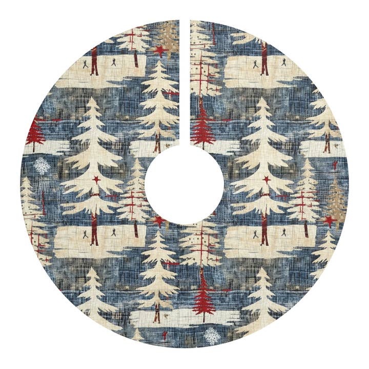 Rustic Christmas Tree Skirt, Cozy Holiday Decor, Festive Tree Base Cover, Winter Wonderland Decor, Perfect for Christmas for wholesale by aMOOsing Designs Shop