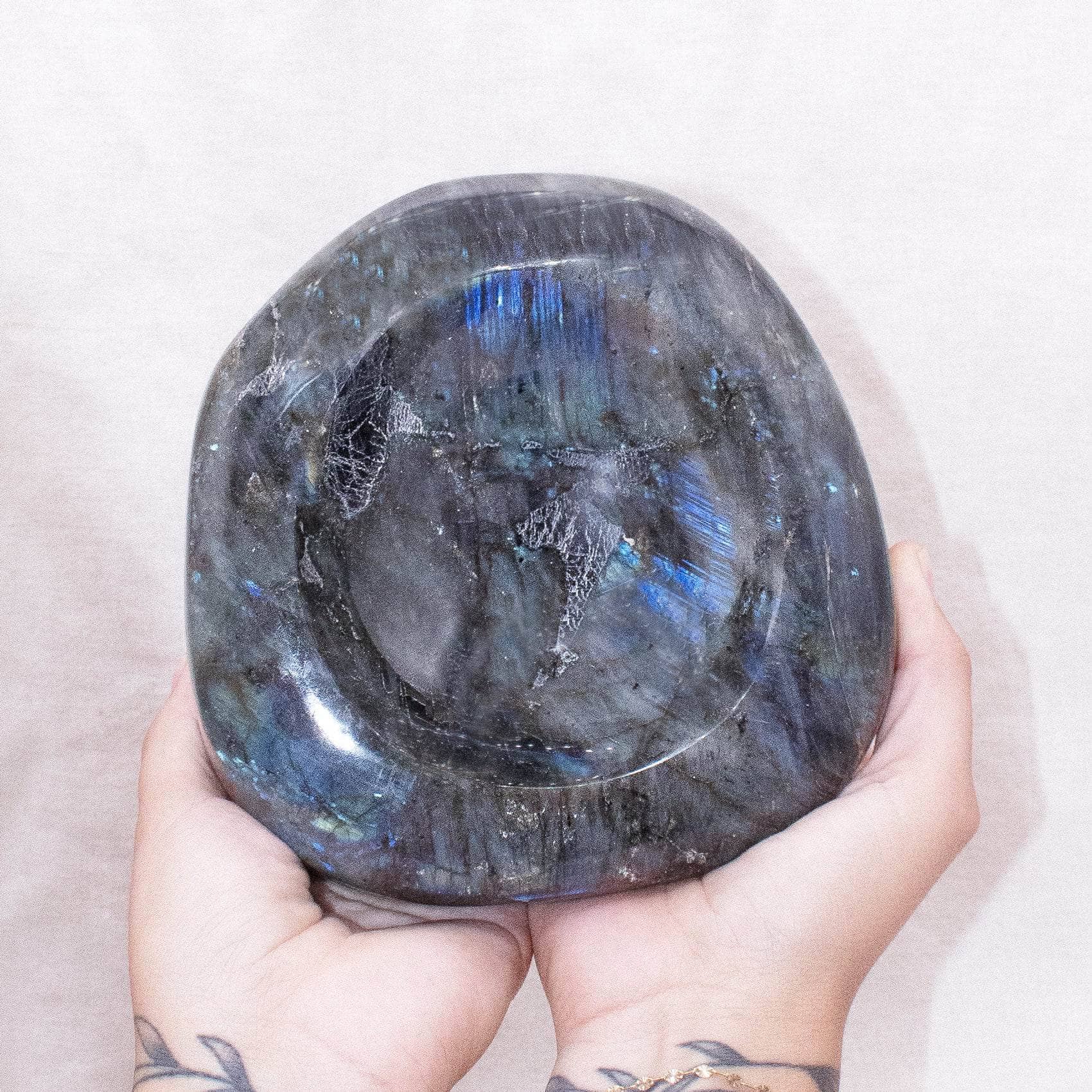 Tiny Rituals - Wholesale Spiritual Stone/Crystal - Genuine Labradorite Blue Flame Bowl - 1 of a Kind11