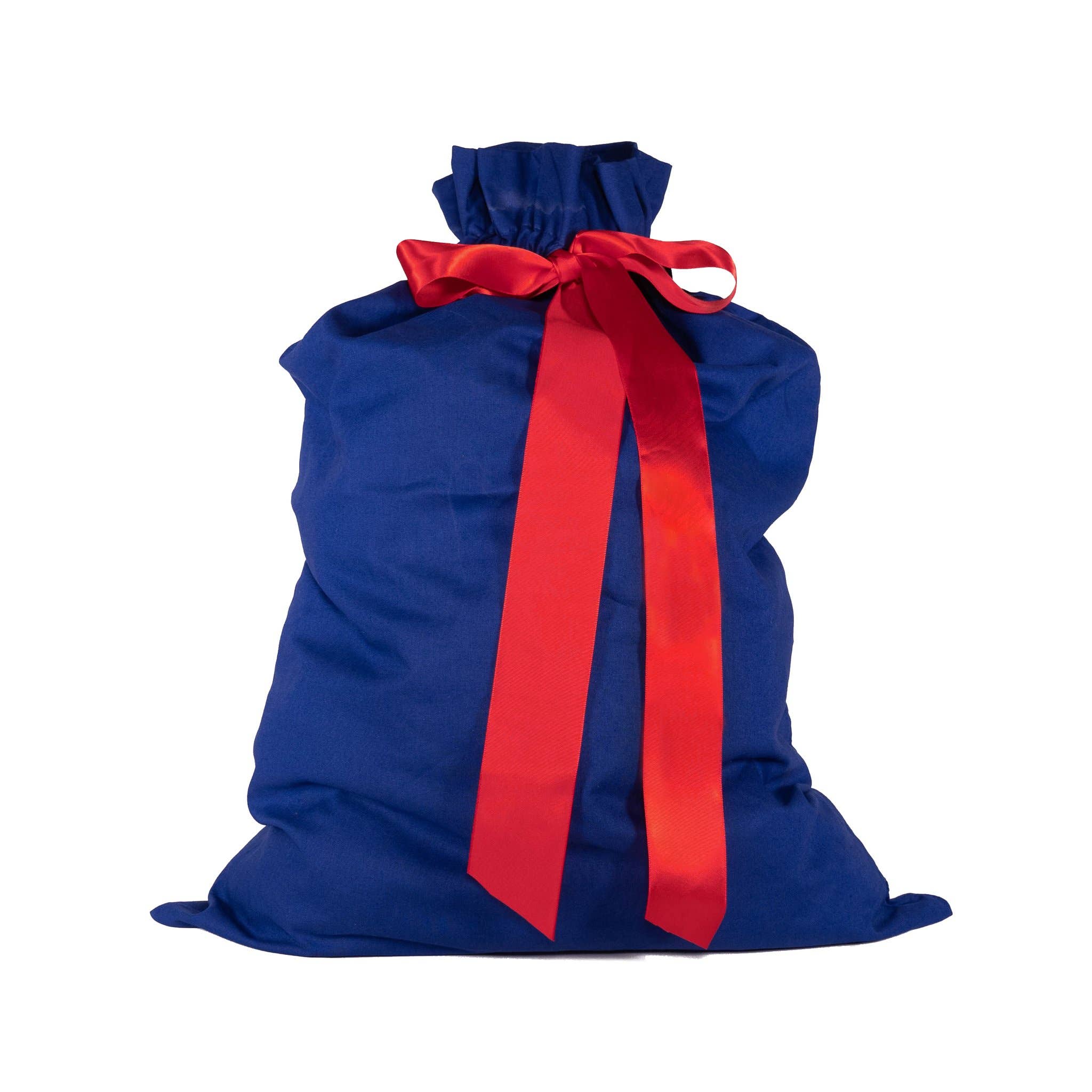EverWrap - Wholesale Gift Bag - Blue Cotton Sleigh Bag 27" Tall With Satin Closure1