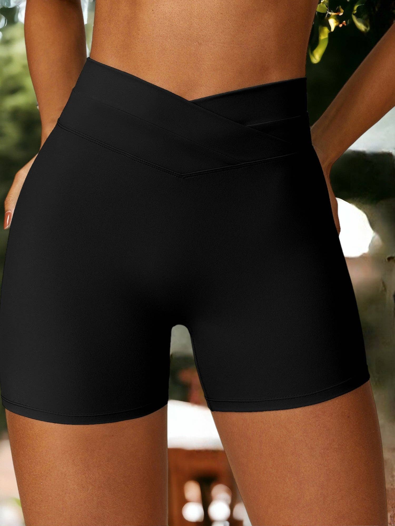 Active by Anna-Kaci – Calções atléticos – Mulher por atacado – Shorts fitness justos de cintura alta para levantar o bumbum6