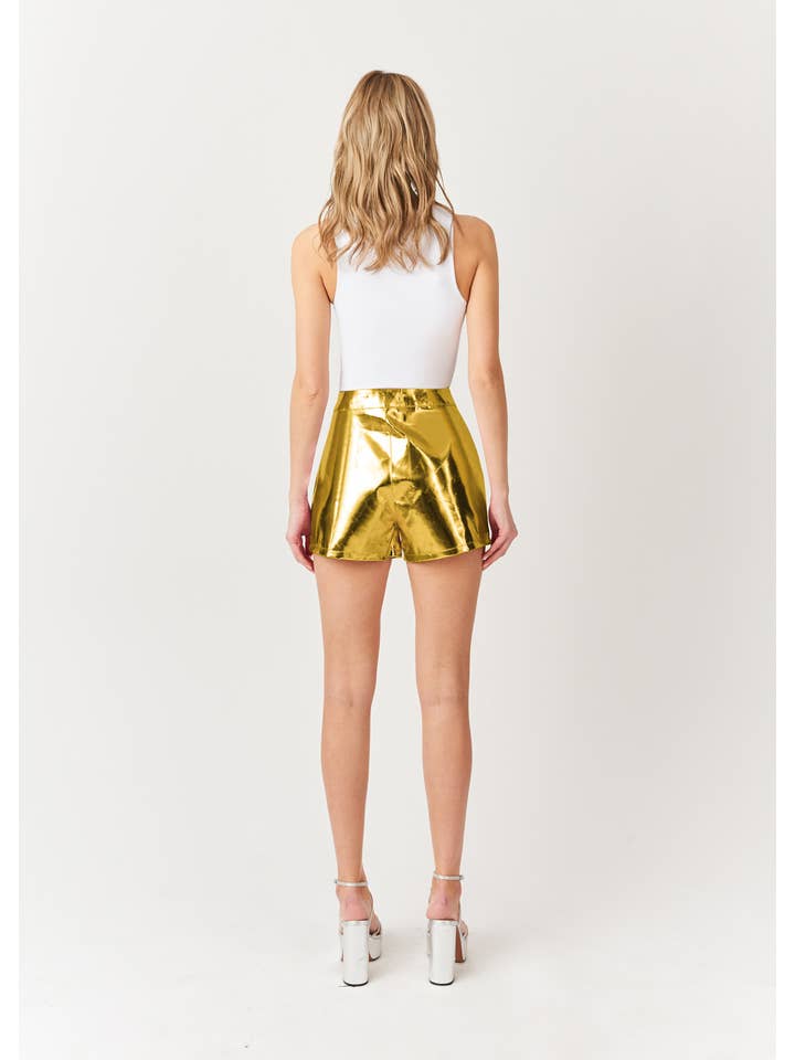 Mindi Gold Classic Metallic Shorts for wholesale on Faire2