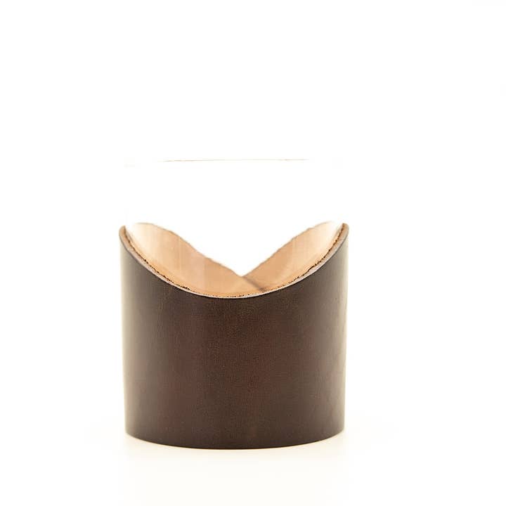 Lindy Leather - Wholesale Cocktail/Liquor Glass - Leather Rocks Glass - Plain