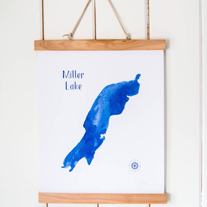 Miller Lake//Stampa artistica ad acquerello per la vendita all'ingrosso da parte di Heirloom Island
