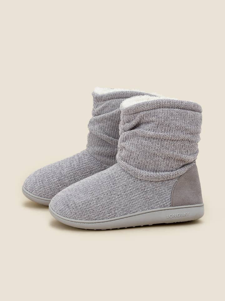 LongBay - Vente Bottines – femme - Chaussons bottillons en tricot chenille pour femmes Fuji4
