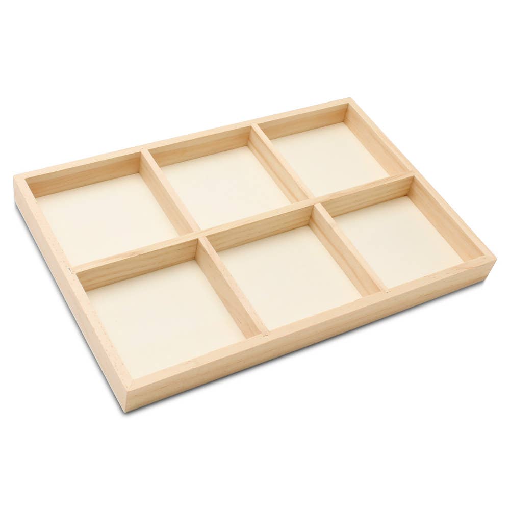 Woodpeckers Crafts - Wholesale Serving Tray - Rectangle 6-Section Tray0