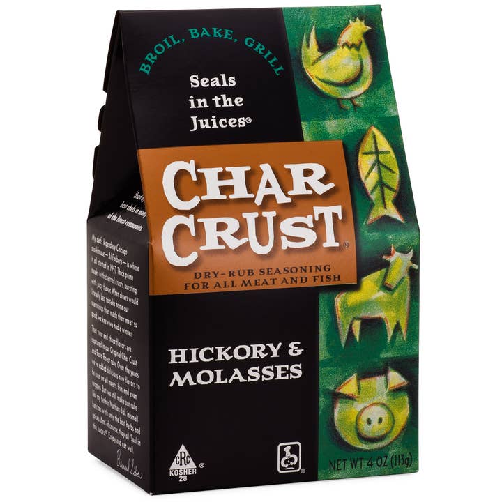 Char Crust Dry-Rub Seasonings - Vente Marinades en poudre - Assaisonnement à sec Char Crust, hickory et mélasse (paquet de 6)