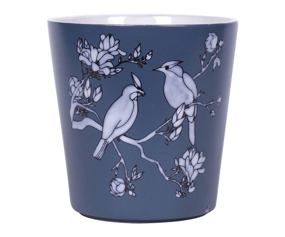 Blue Sky Clayworks - Wholesale Plant Pot - 5.25" Bird Blue Flower Pot0