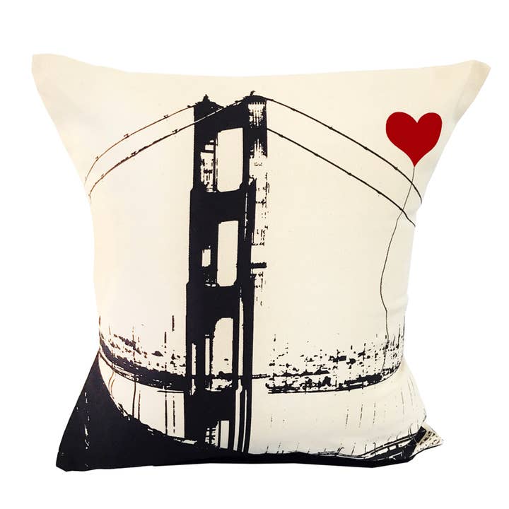 Oreiller carré de San Francisco Golden Gate Bridge 16" x16" pour la vente par noteify