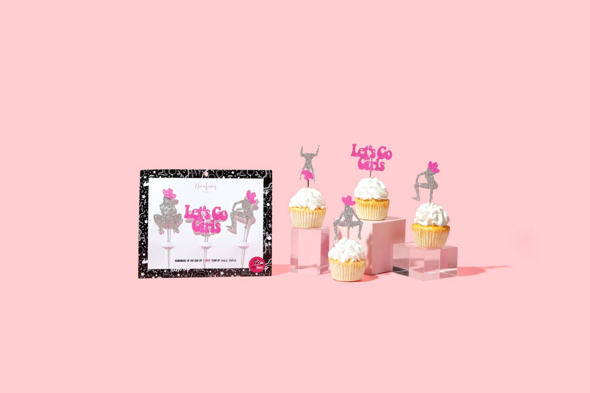 Ninalem's Party - Vente Décoration pour cake/cupcake - Toppers à friandises Let's Go Girls