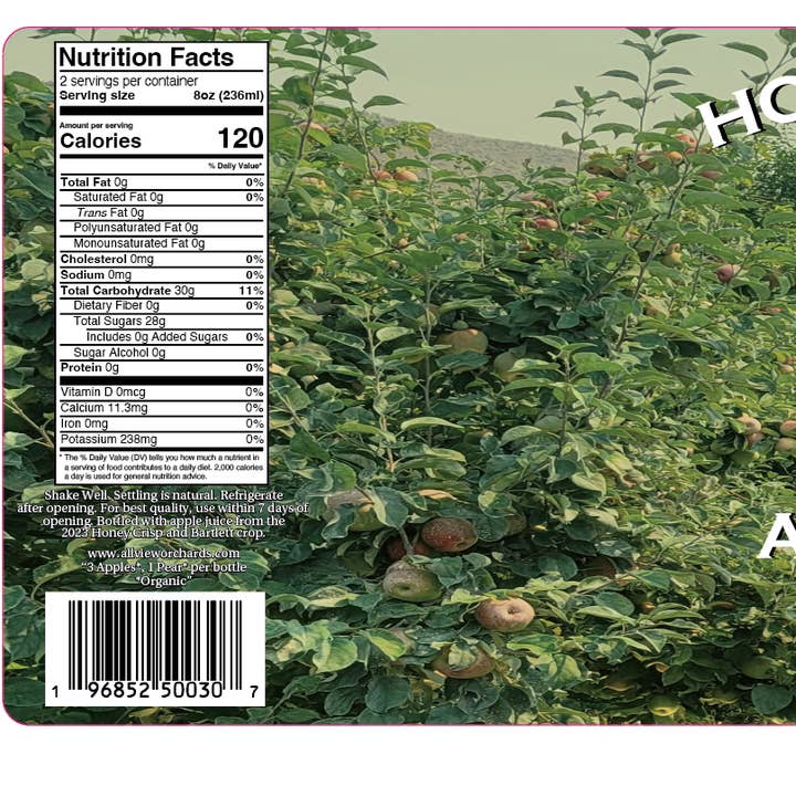 ALLVIEW ORCHARDS - Wholesale Apple Cider - Sale-HoneyCrisp Apple- Pear Cider - 16 oz glass bottle 3