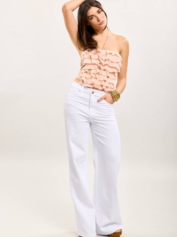 Jeans ampi a vita alta Toxik3 per la vendita all'ingrosso da parte di Toxik3