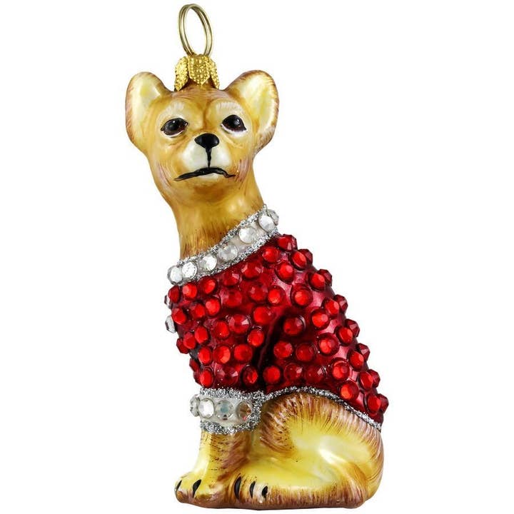 Joy To The World Collectibles - Vendita all'ingrosso Decorazione - Chihuahua con cappotto incrostato di cristallo
