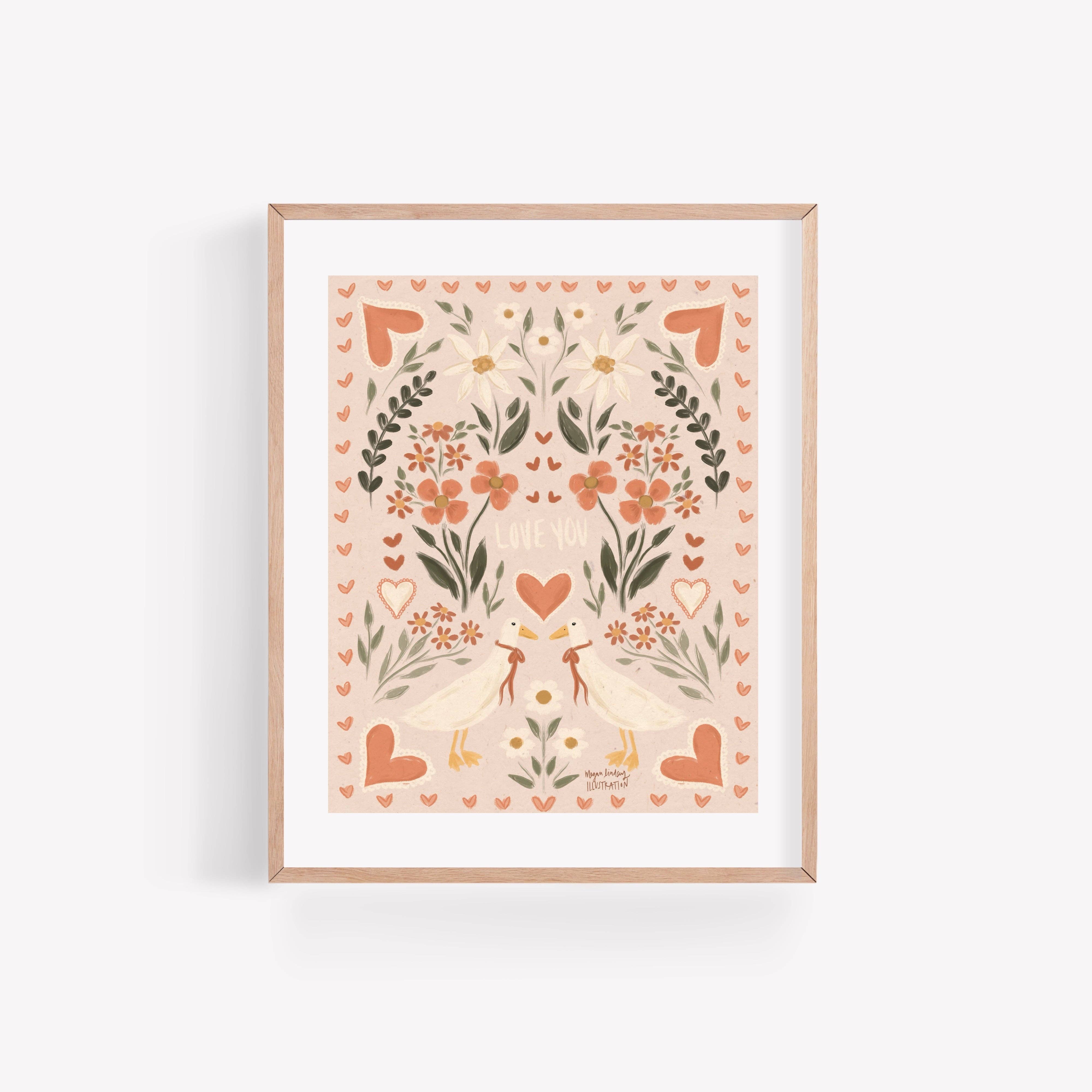 Megan Lindsey Illustration - Vente Affiche d'art - Impressions « Je t'aime »1