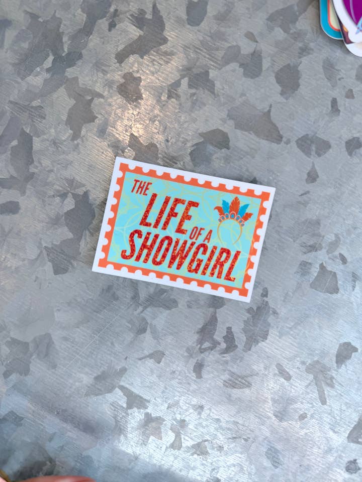 Showgirl album title stamp style waterproof sticker TS12 for wholesale by Typo Lettering Co