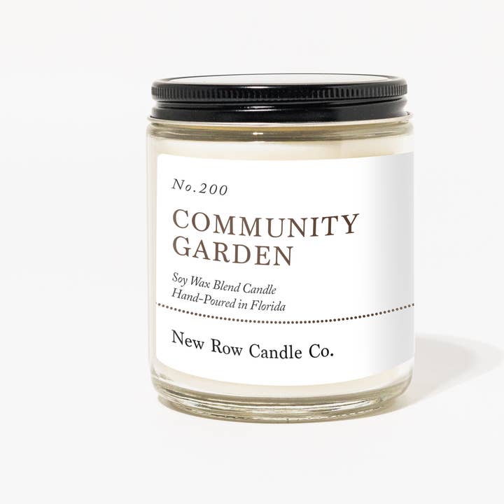 New Row Candle Co. - Wholesale Jar/Filled Candle - Community Garden Wood Wick Farmhouse Candle1