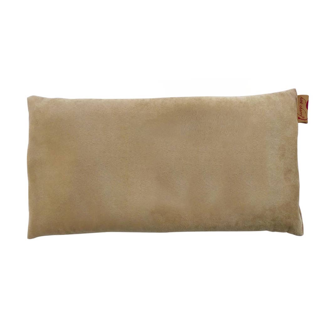 Hot Cherry Pillows - Wholesale Hot/Cold Compress - Large Rectangle Tan Ultra-suede in Pie Box 1
