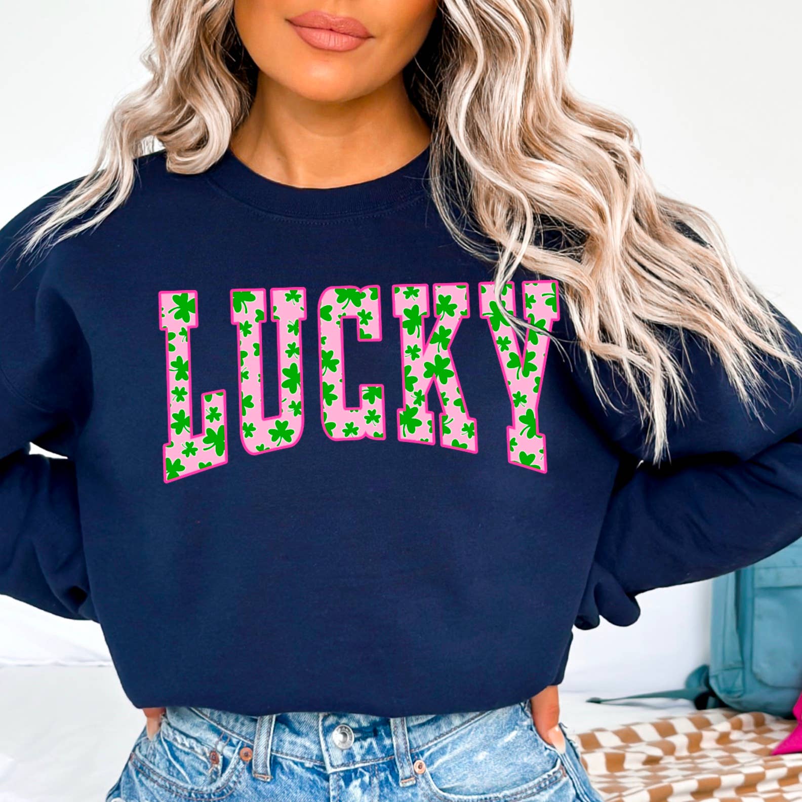 Shoppe SHC - Vente Sweat-shirt à imprimés – femme - Sweat-shirt graphique à col rond Lucky St. Patrick's Day10