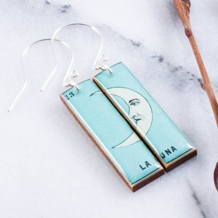 Mexikanische Loteria La Luna Ohrringe für den Großhandel von No Man's Land