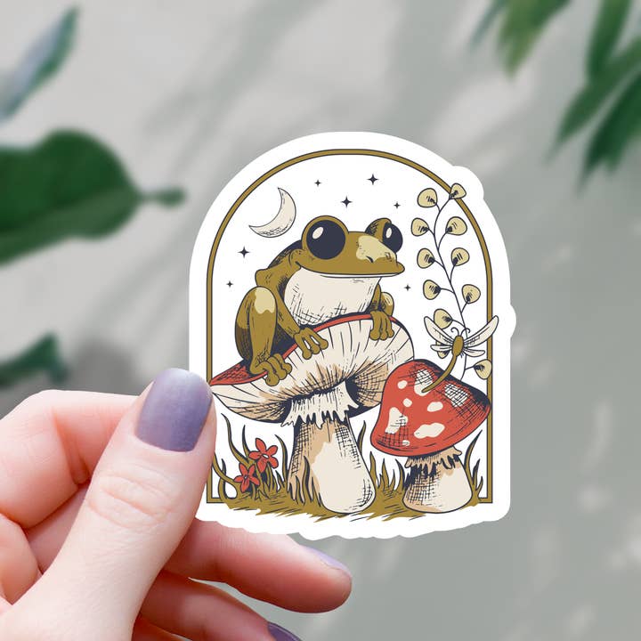 Mimic Gaming Co - Wholesale Sticker - Cottagecore Mushroom Frog Sticker - 3"