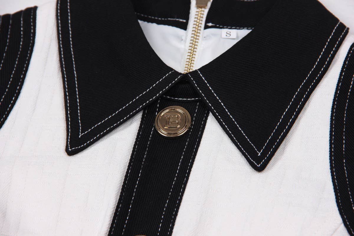 Productseeker - Wholesale Dress - Women's - DR038 Short-sleeved Dress With Gold Buttons2