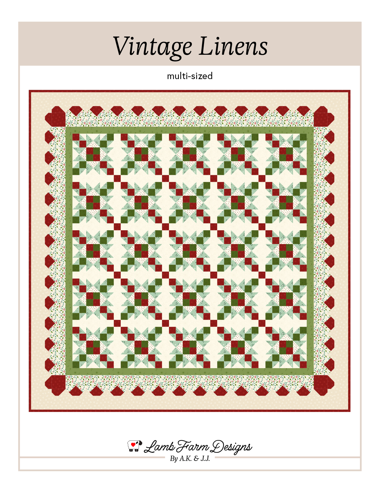 Lamb Farm Designs - Wholesale Quilt - Vintage Linens Quilt Pattern0
