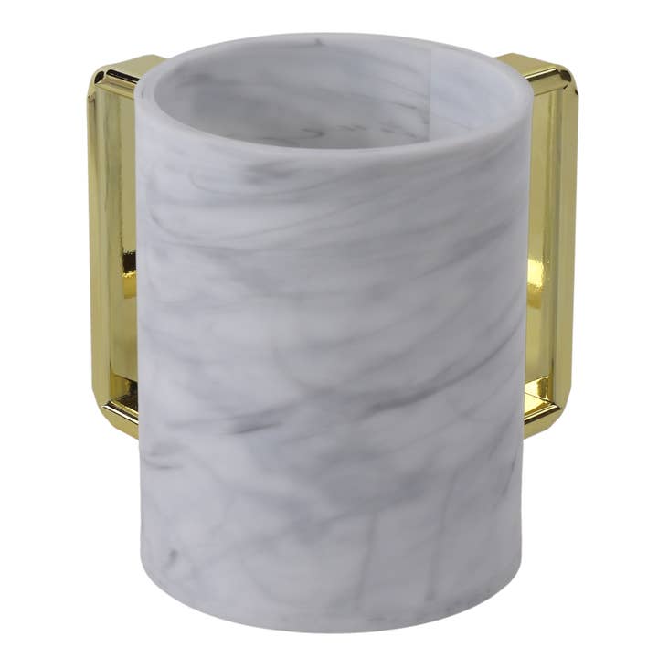 Acrylic Marble Washing Cup With Gold Handles for wholesale by A&M Judaica And Gifts