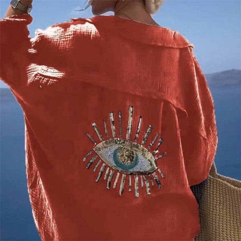 UZ Wholesale Store - Vente Chemise à col boutonné – femme - Chemise à manches longues unie1