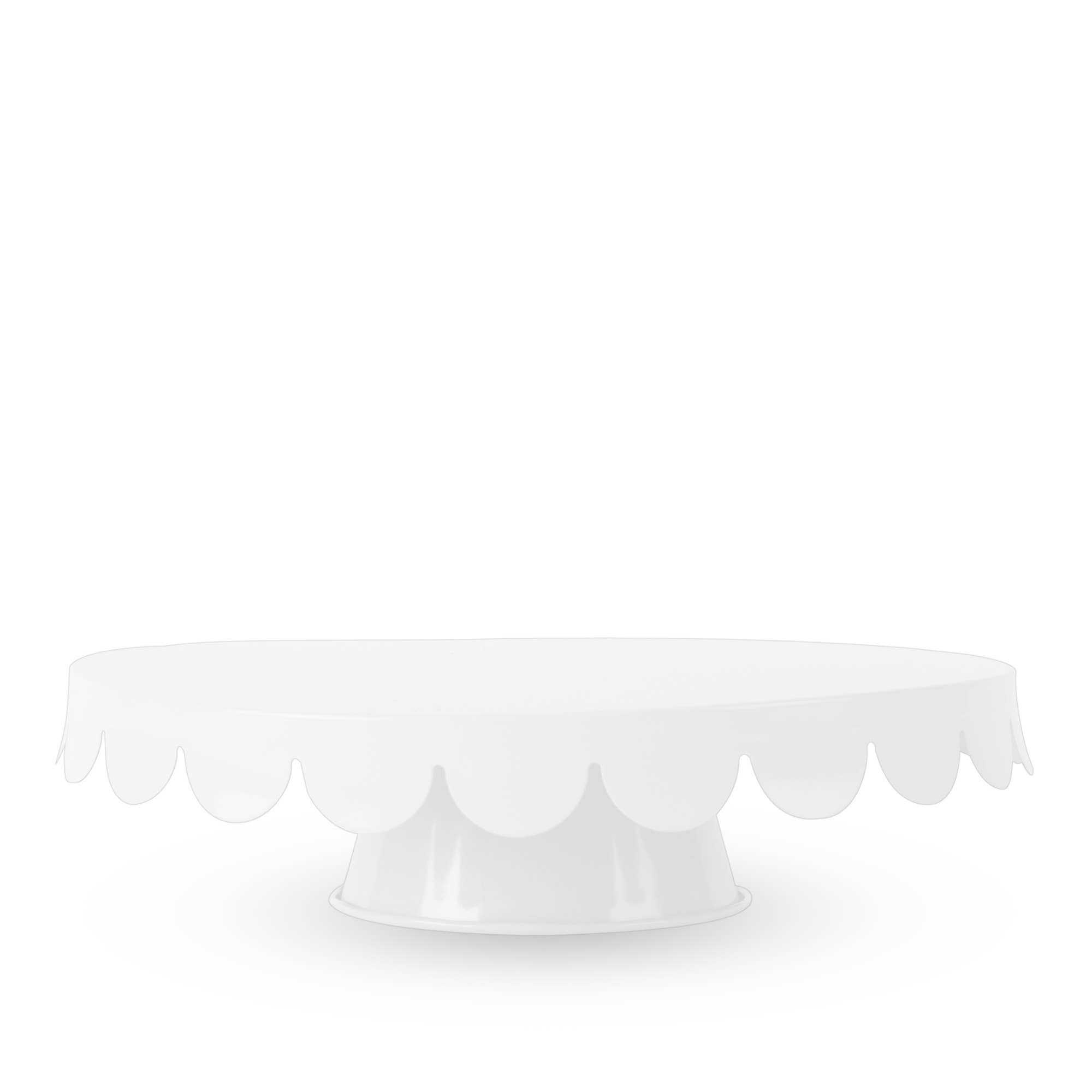 Twine - Wholesale Cake Stand - 11 inch Galvanized Metal Cake Stand Scalloped Edges in White1