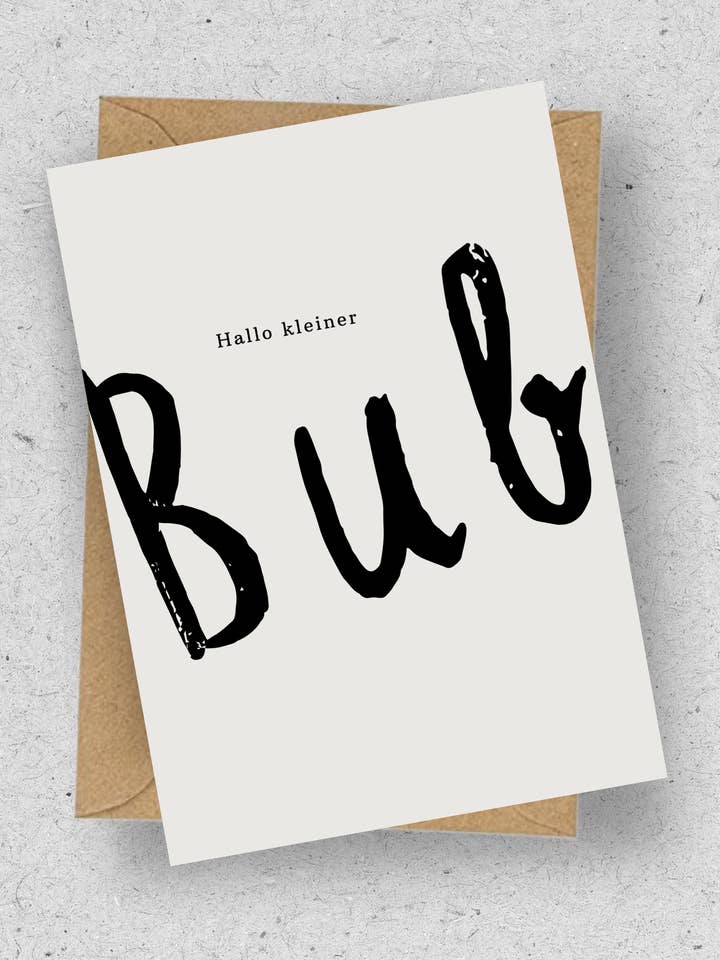 Karte “Hallo kleiner Bub" / mit Umschlag für den Großhandel von hellopinlin
