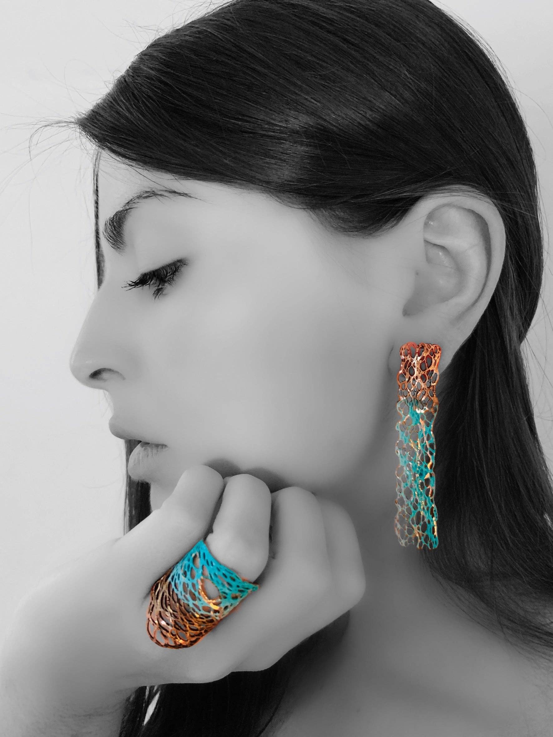 Maison Numero 12 - Vendita all'ingrosso Orecchini pendenti - Orecchini TRECY in bronzo e argento 9252