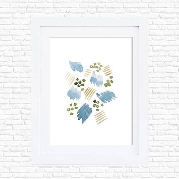 Lijnen Squiggles en stippen Abstracte kunstdruk voor wholesale door Studio Miller