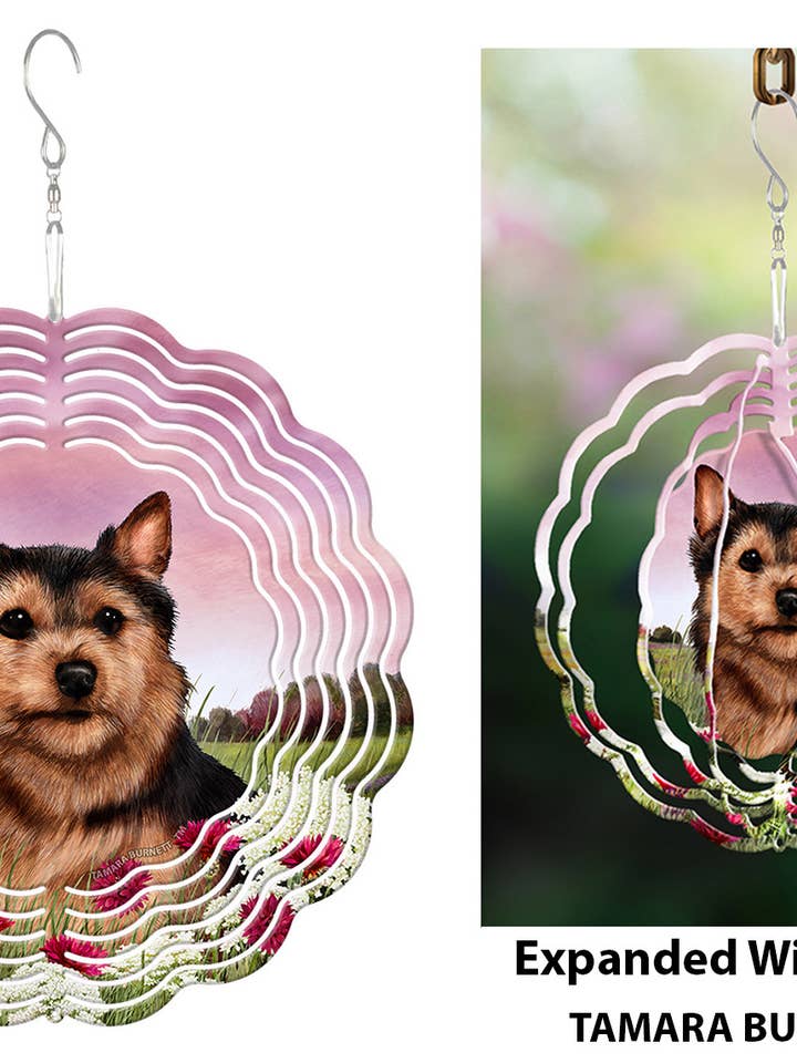 Norwich Terrier Black and Tan - Wind Spinner for wholesale by Pet Gifts USA, LLC