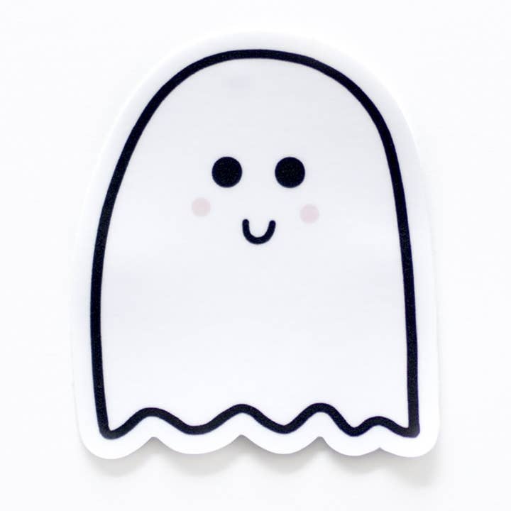 Cute Ghost Sticker for wholesale by Rising Violet Press