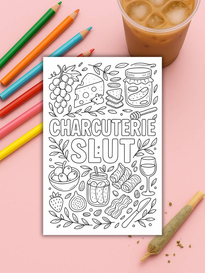 Ausmalbilder *DOWNLOAD-OPTION VERFÜGBAR* - Charcuterie-Schlampe für den Großhandel von High Wax Candle Co.