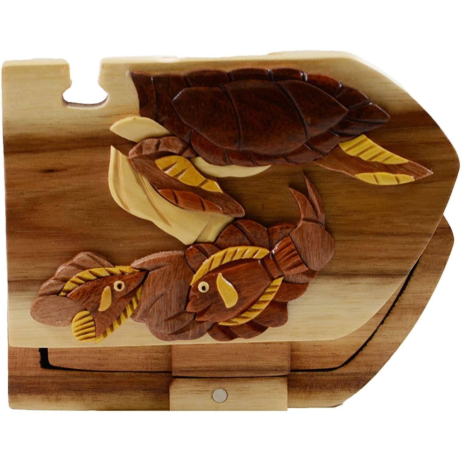 Carver Dan's – wholesale Decorative box – Sea Turtle & Reef Fish, Carver Dan's, hand-crafted gift box.2