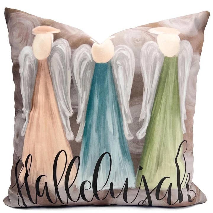 Hallelujah Angels Pillow - Christmas Throw Pillow for wholesale by Rachel Brooks Design, LLC