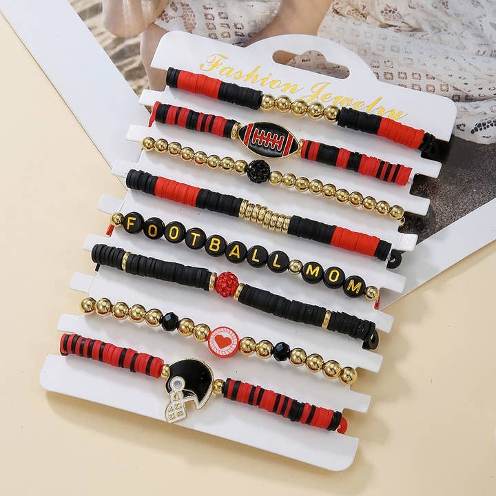 ACCITY - Wholesale Jewelry Set - BRACELET 8-PIECE SET POLYMER CLAY BRACELET_CWMM35124