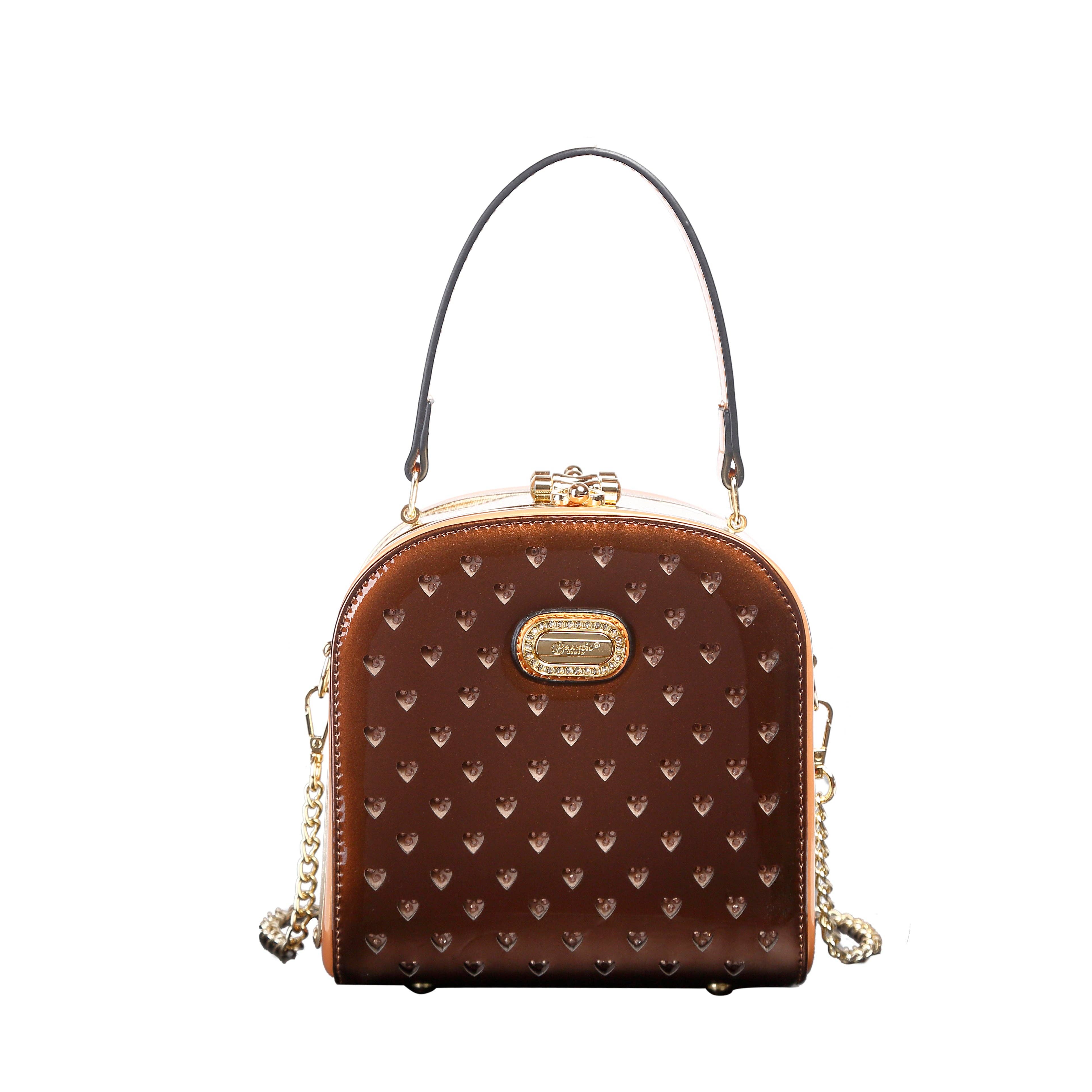 Brangio (Italy) Company Inc. - Vente Sac à main avec poignée sur le dessus – femme - Sac à main box élégant orné de cœurs Brangio Italy5