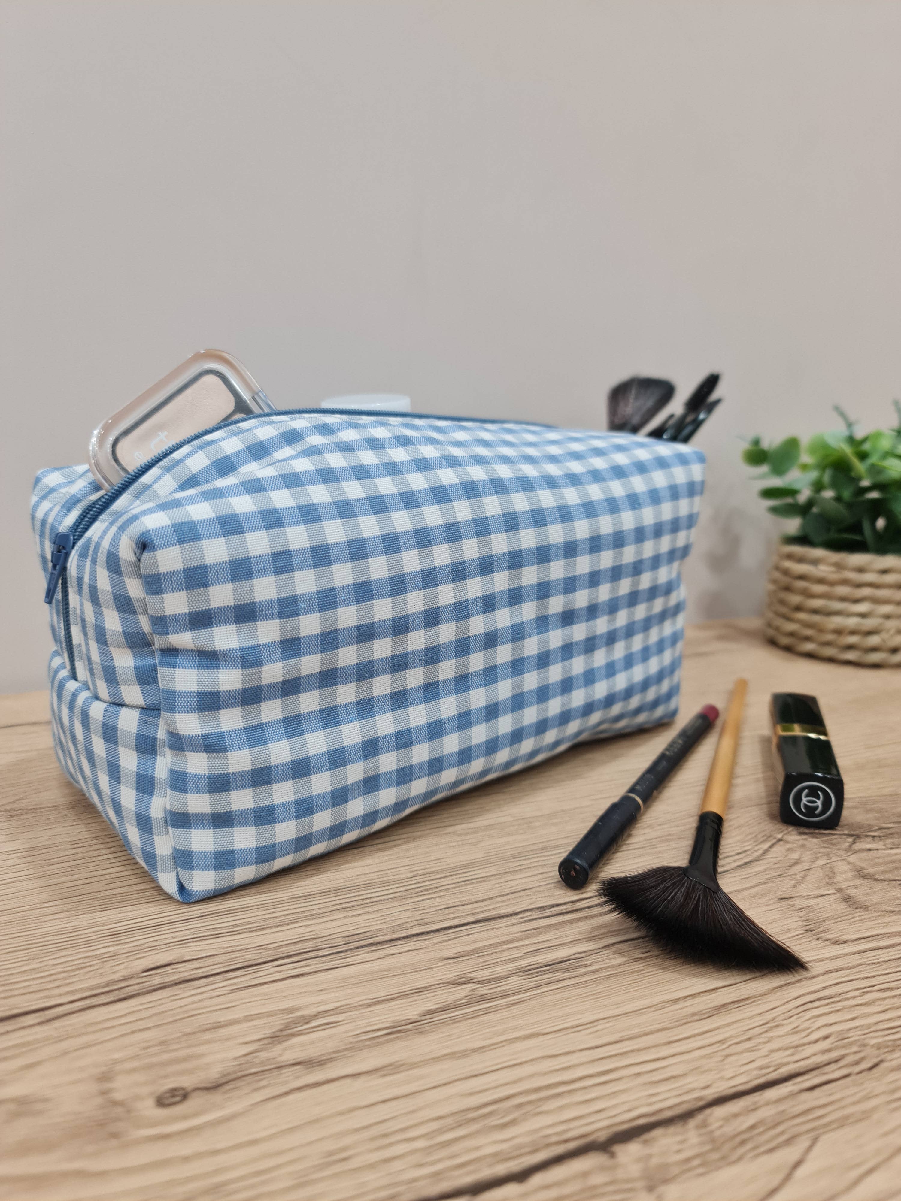 Lunaria Lab - Wholesale Makeup/Cosmetic Bag - Make up bag in Blue denim Cotton8
