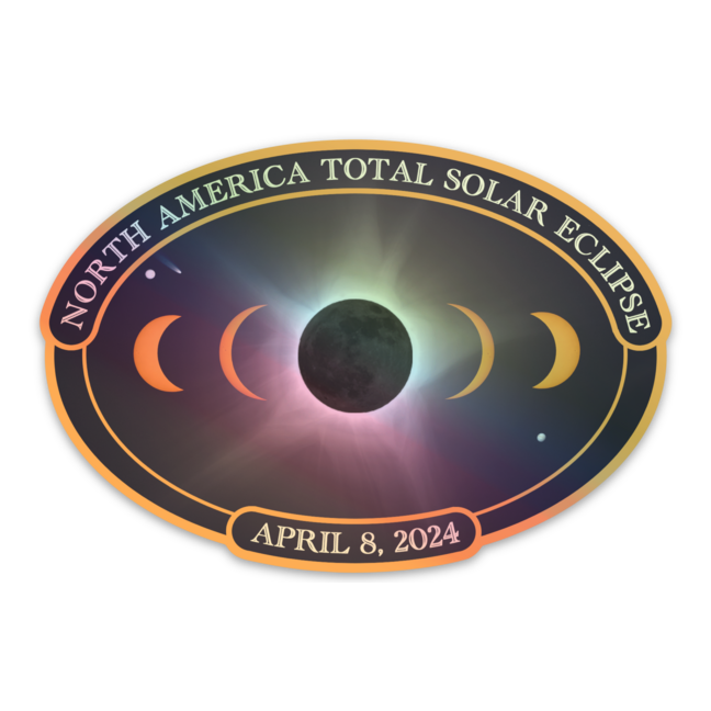 Mile High Astronomy - Wholesale Sticker - April 8, 2024 Total Solar Eclipse Hologram Sticker0