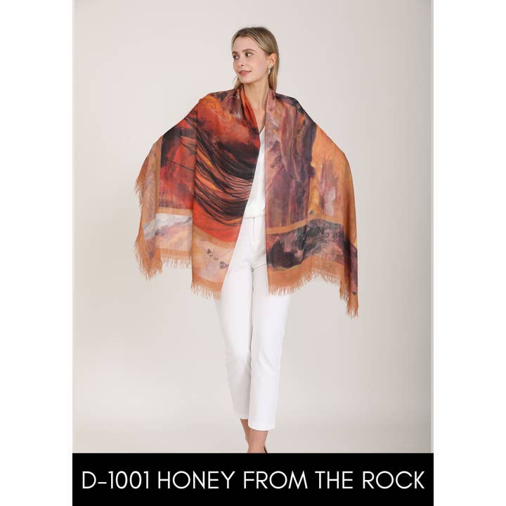 Love's Pure Light Scarves - Wholesale Scarf - Women's - D-1001 HONEY FROM THE ROCK- CARMEL HORSE5