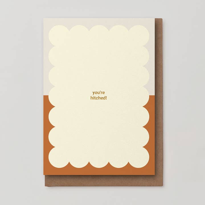 you're hitched! foiled wedding day card for wholesale by Kinshipped