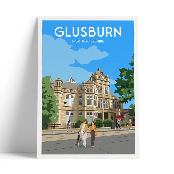 Glusburn Institute Travel Poster – North Yorkshire Wall Art for wholesale by Printagonist