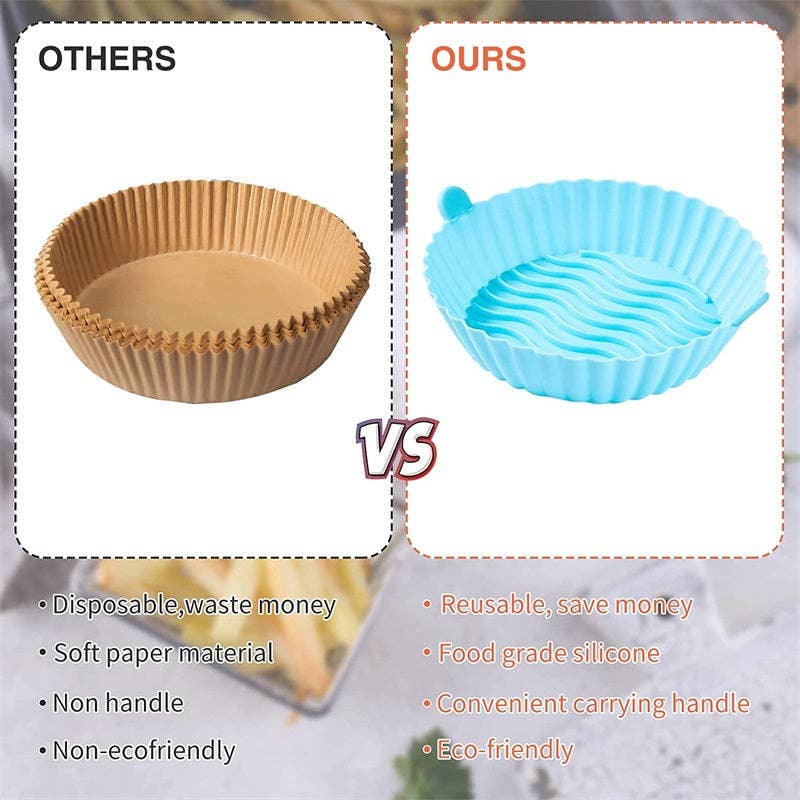 VIGOR – Ferramenta/gadget de cozinha por atacado – Fritadeira de ar reutilizável Cesto Redondo Antiaderente de Silicone12