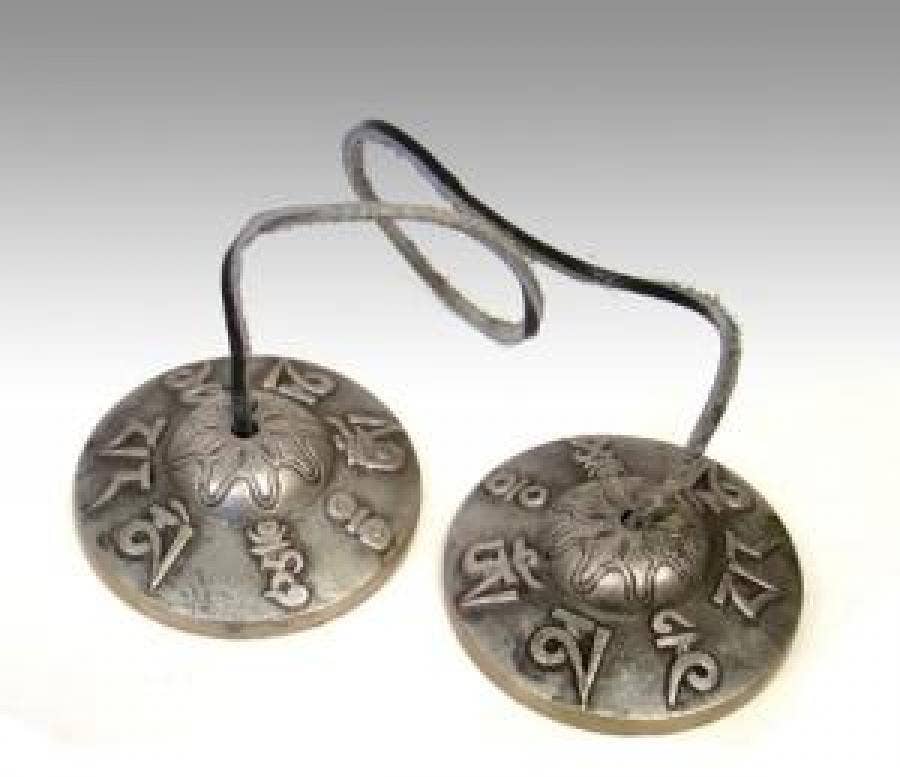 GREENROOTS USA LLC – wholesale Meditation supplies – Om Mani Pame Tibetan Cymbals 3"D0