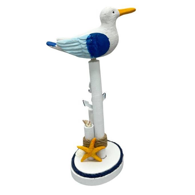 Blue Harbour Sea Bird On A Pole With Rope Starfish Seas-027 for wholesale by International Gifts Ltd.
