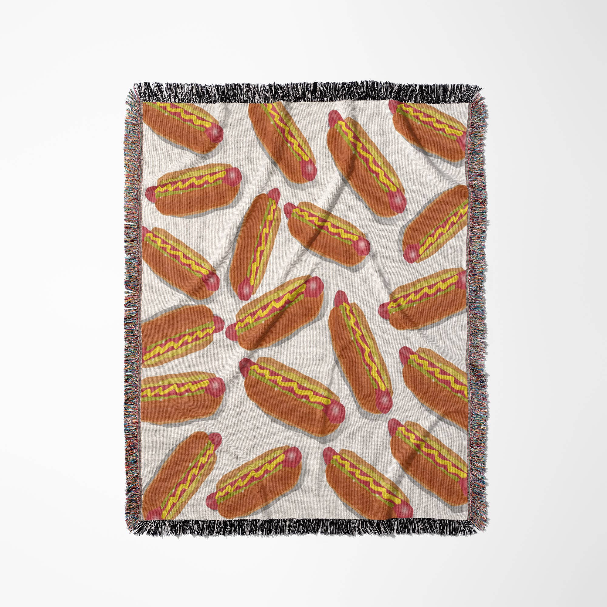 3dRose - Wholesale Throw Blanket - 3dRose, Print of Hot Dog And Bun Repeat Pattern, Blanket0