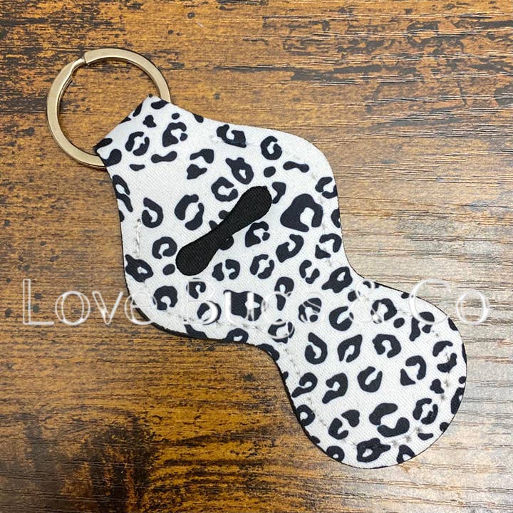 3 Leopard Neoprene Chapstick Keychain for wholesale by LB & Co Wholesale