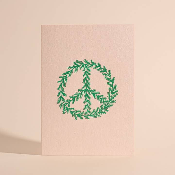 Peace Wreath Letterpress Greeting Card for wholesale by Half Pint Studio